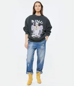 Sweatshirt Harvey Elton John Coton Noir Délavé, Collaboration Anine Bing X Terry O'Neill X IScreamColour 10 Sweatshirt Harvey Elton John Coton Noir Délavé, Collaboration Anine Bing X Terry O'Neill X IScreamColour -Majestic Filatures shop anine look20230131 164