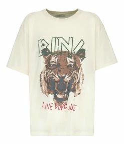 ANINE BING Tee-shirt Tiger Coton Organique Stone
