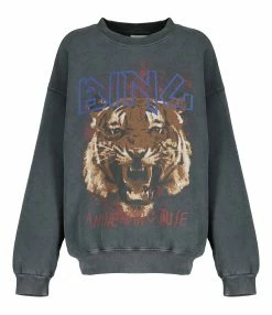 ANINE BING Sweatshirt Tiger Coton Organique Gris