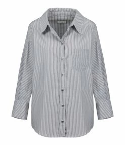 ANINE BING Chemise Mika Rayures Coton Gris