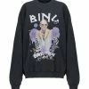 Sweatshirt Harvey Elton John Coton Noir Délavé, Collaboration Anine Bing X Terry O'Neill X IScreamColour