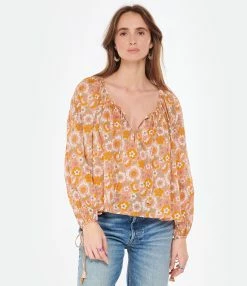 ANTIK BATIK Blouse Blossom Rouille 7 ANTIK BATIK Blouse Blossom Rouille -Majestic Filatures shop antik look20230110 107