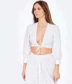 ANTIK BATIK Top Court Karo Blanc 7 ANTIK BATIK Top Court Karo Blanc -Majestic Filatures shop antik look20230110 195