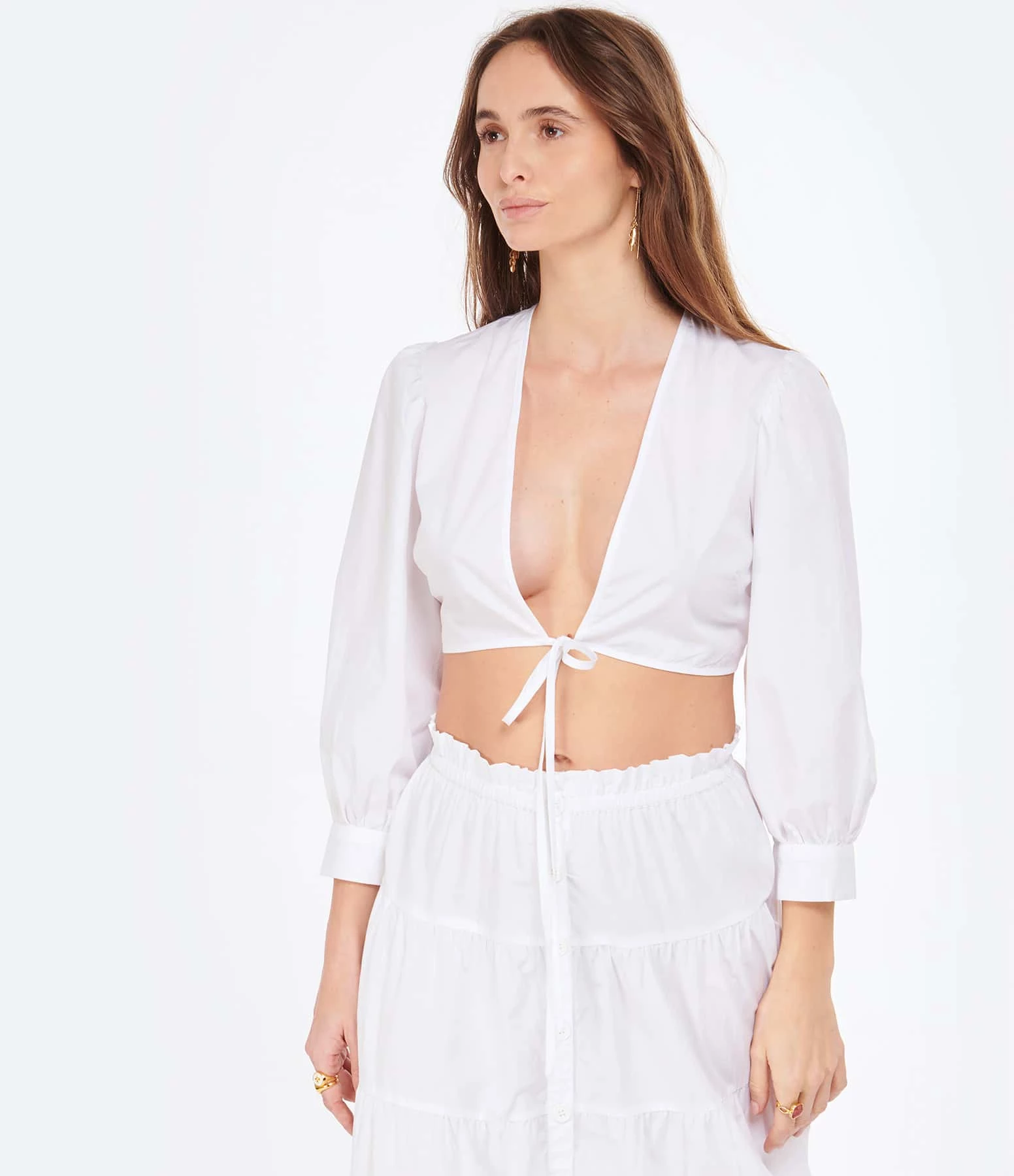 ANTIK BATIK Top Court Karo Blanc 3 ANTIK BATIK Top Court Karo Blanc – Image 3