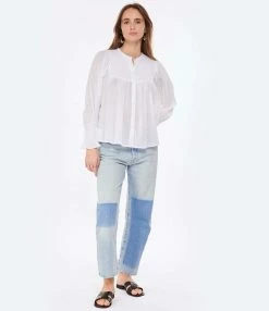 ANTIK BATIK Blouse Smokée Hita Blanc -Majestic Filatures shop antik look20230110 48