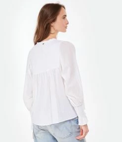 ANTIK BATIK Blouse Smokée Hita Blanc -Majestic Filatures shop antik look20230110 58
