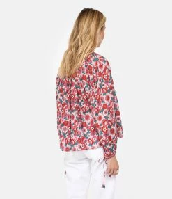 ANTIK BATIK Blouse Blossom Rouge 8 ANTIK BATIK Blouse Blossom Rouge -Majestic Filatures shop antik look20230111 377