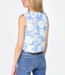 ANTIK BATIK Gilet Peony Bleu -Majestic Filatures shop antik look20230215 251