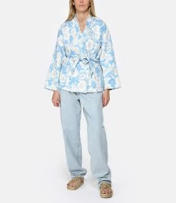 ANTIK BATIK Veste Kimono Peony Bleu -Majestic Filatures shop antik look20230215 297
