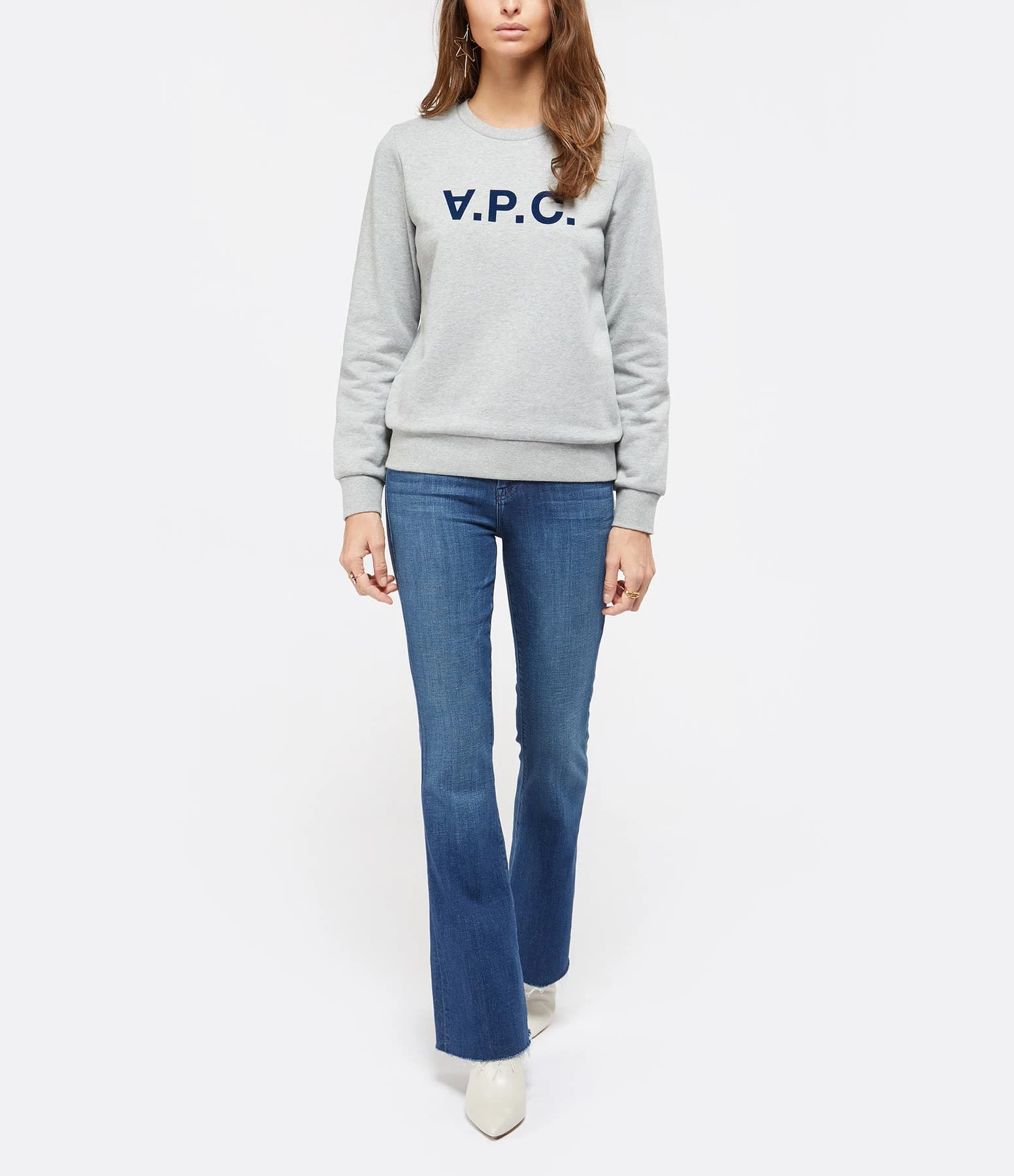 A.P.C. Sweatshirt Viva Coton Gris Chiné 3 A.P.C. Sweatshirt Viva Coton Gris Chiné – Image 3