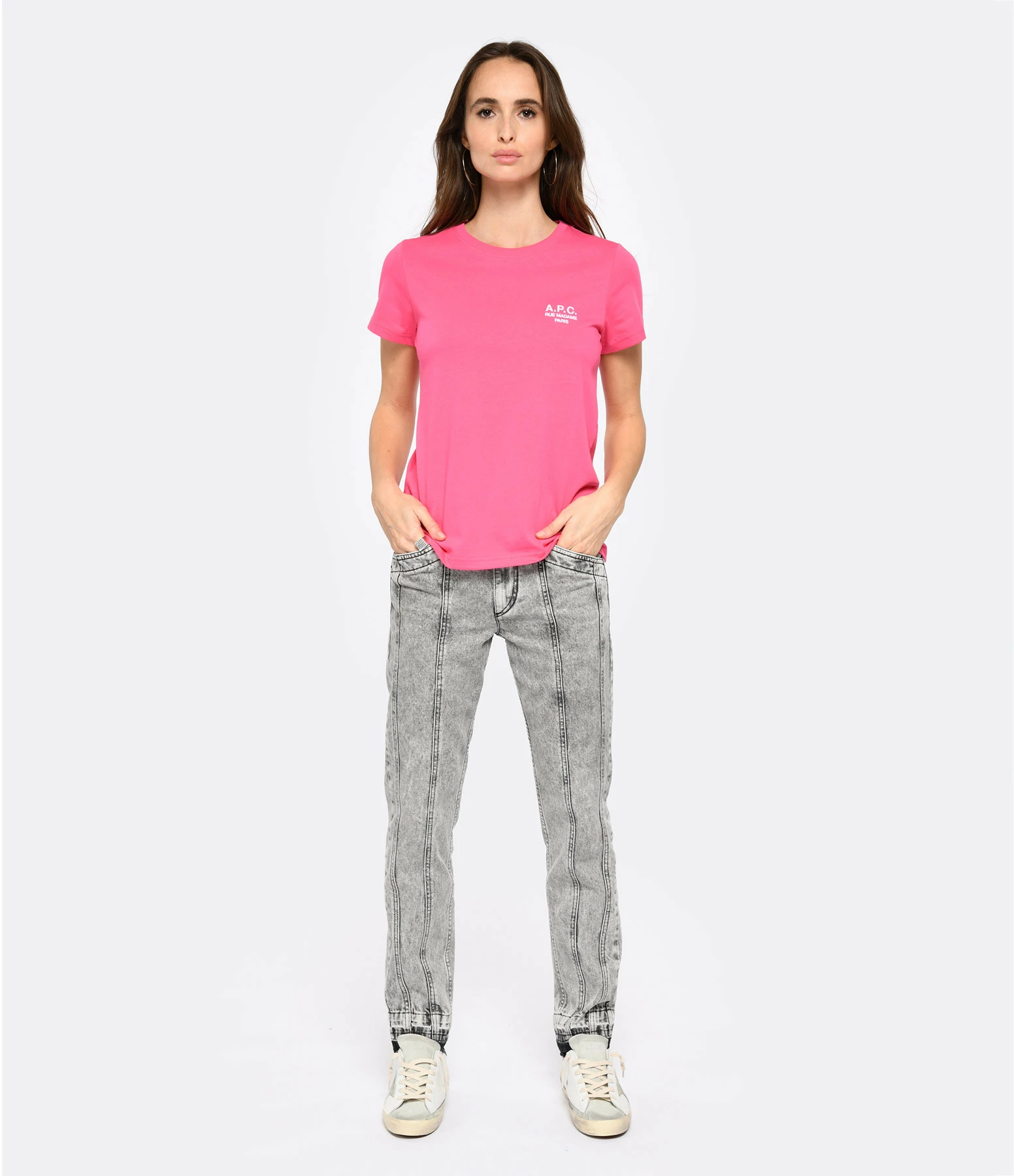 A.P.C. Tee-shirt New Denise Coton Rose Vif 3 A.P.C. Tee-shirt New Denise Coton Rose Vif – Image 3