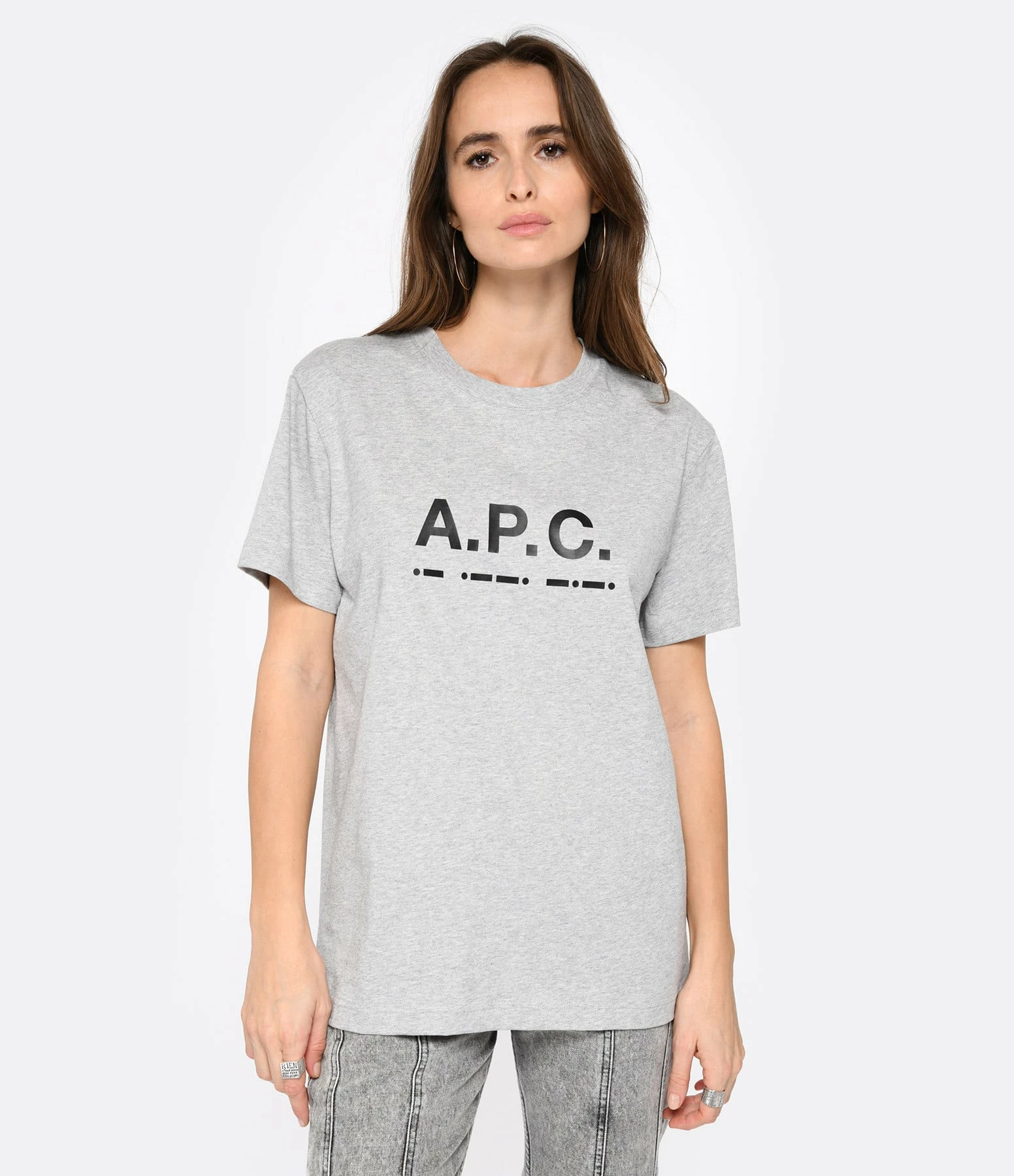 A.P.C. Tee-shirt Sven Coton Gris Chine 2 A.P.C. Tee-shirt Sven Coton Gris Chine – Image 2