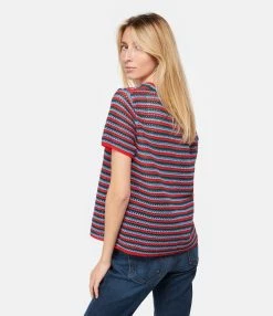 A.P.C. Cardigan Maggie Coton Multicolore -Majestic Filatures shop apcco look20230125 370