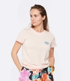 A.P.C. Tee-Shirt New Denise Coton Rose Pâle -Majestic Filatures shop apcco look20230126 259