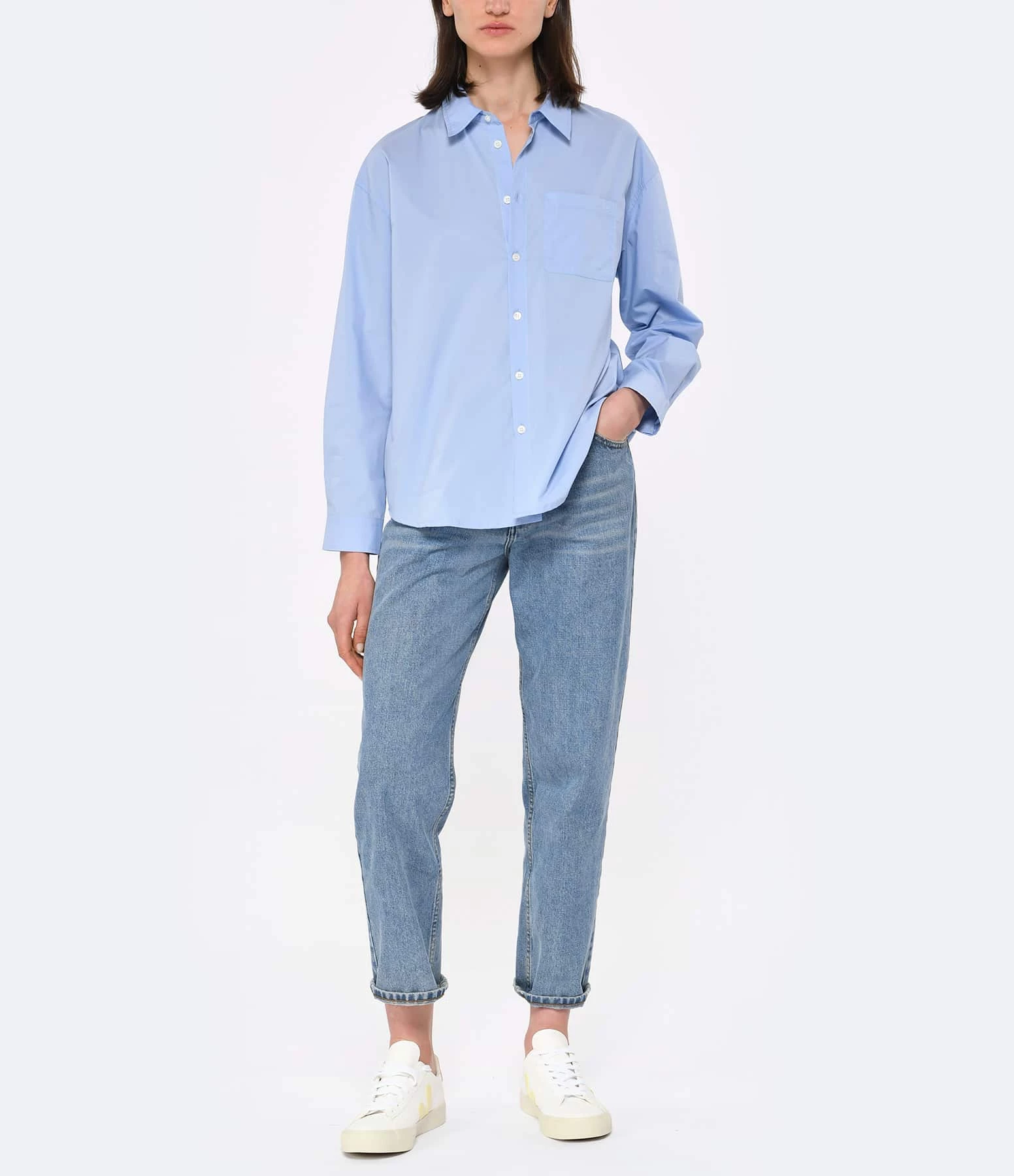 A.P.C. Chemise Boyfriend Logo Bleu Clair 3 A.P.C. Chemise Boyfriend Logo Bleu Clair – Image 3