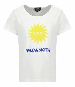 A.P.C. Tee-Shirt Vacances F Coton Blanc