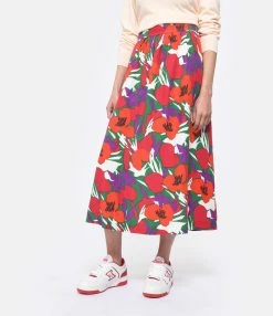 A.P.C. Jupe Midi Ravenna Rouge -Majestic Filatures shop apcvi look20230222 161