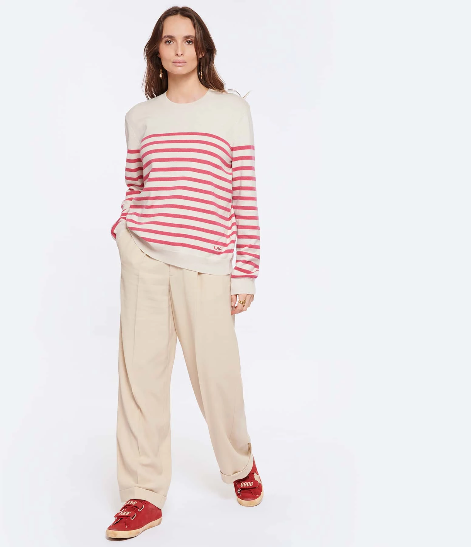 A.P.C. Pull Phoebe Coton Cachemire Blanc Cassé 4 A.P.C. Pull Phoebe Coton Cachemire Blanc Cassé – Image 4