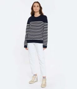 A.P.C. Pull Phoebe Coton Cachemire Marine -Majestic Filatures shop apcws look20230104 141