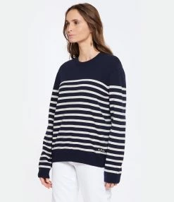 A.P.C. Pull Phoebe Coton Cachemire Marine -Majestic Filatures shop apcws look20230104 144