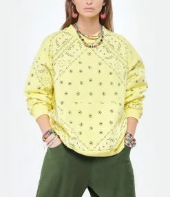 ARIZONA LOVE Sweatshirt Coton Bandana Jaune 8 ARIZONA LOVE Sweatshirt Coton Bandana Jaune -Majestic Filatures shop arizo look20220126 55
