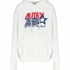 AUTRY Sweatshirt Hoodie Iconic Action Coton Blanc