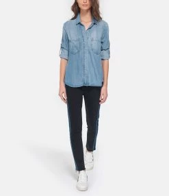 Bella Dahl Chemise Split Back Button Down Medium Ombre 7 Bella Dahl Chemise Split Back Button Down Medium Ombre -Majestic Filatures shop bella look20190131 243 1 1