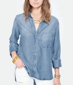 Bella Dahl Chemise Tail Button Down Medium Ombre -Majestic Filatures shop bella look20210421 154