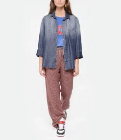 Bella Dahl Chemise Tail Button Down Dark Ombre Wash -Majestic Filatures shop bella look20210907 131