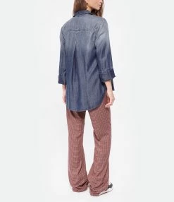 Bella Dahl Chemise Tail Button Down Dark Ombre Wash -Majestic Filatures shop bella look20210907 135