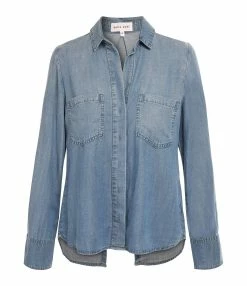 Bella Dahl Chemise Split Back Button Down Medium Ombre