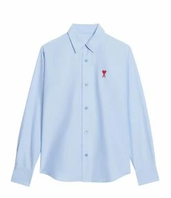 AMI Paris Chemise Coton Bleu Ciel