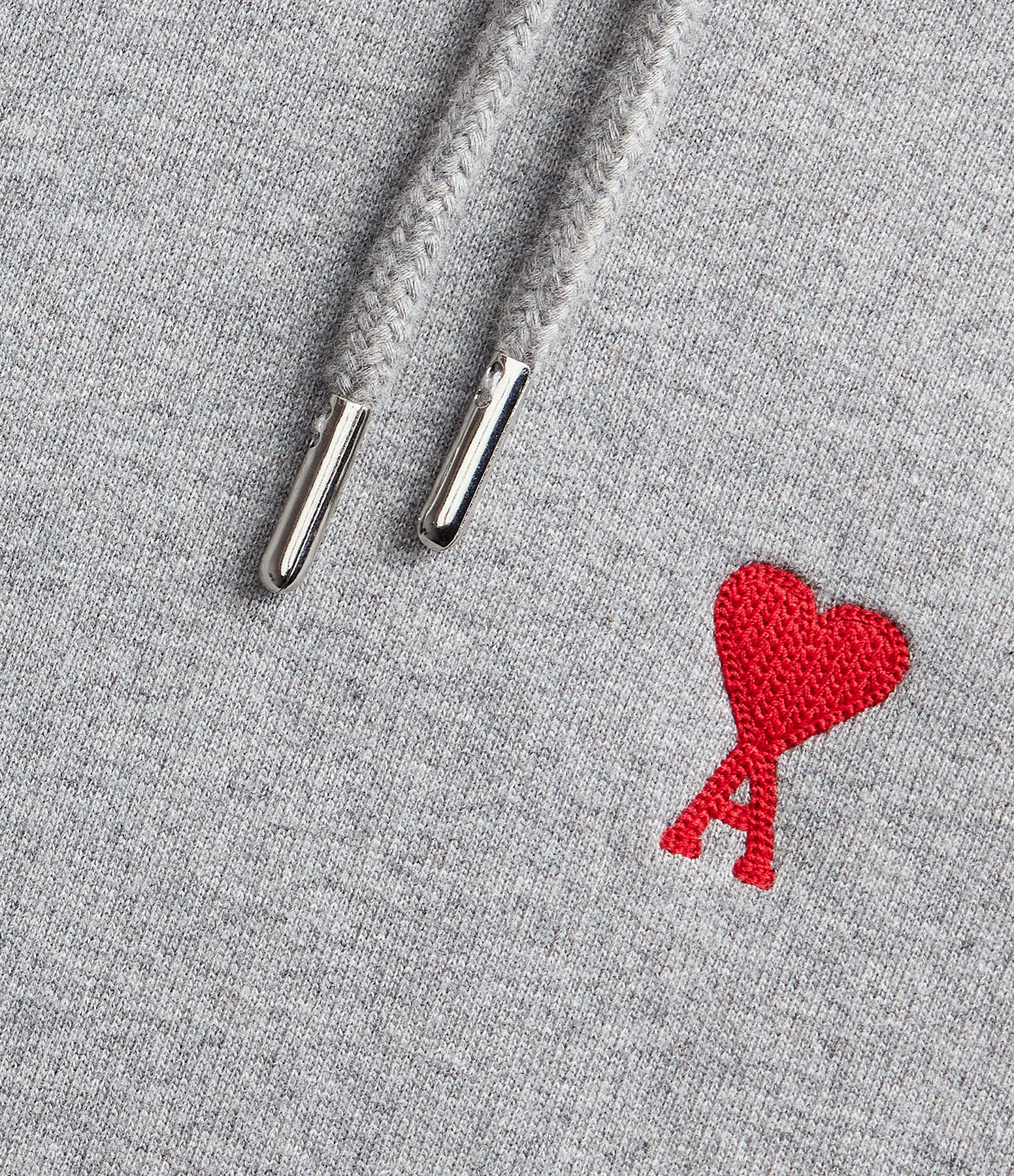 AMI Paris Sweatshirt Hoodie Unisexe Ami De Cœur Coton Bio Gris Chiné 2 AMI Paris Sweatshirt Hoodie Unisexe Ami De Cœur Coton Bio Gris Chiné – Image 2