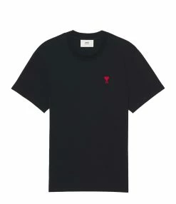 AMI Paris Tee-shirt Unisexe Ami De Cœur Coton Biologique Noir