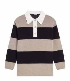 CLOSED Polo Rayures Laine Noir Marron