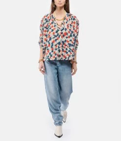 CHUFY Blouse Nora Coton Imprimé Sicily Red 9 CHUFY Blouse Nora Coton Imprimé Sicily Red -Majestic Filatures shop chufy look20211228 183