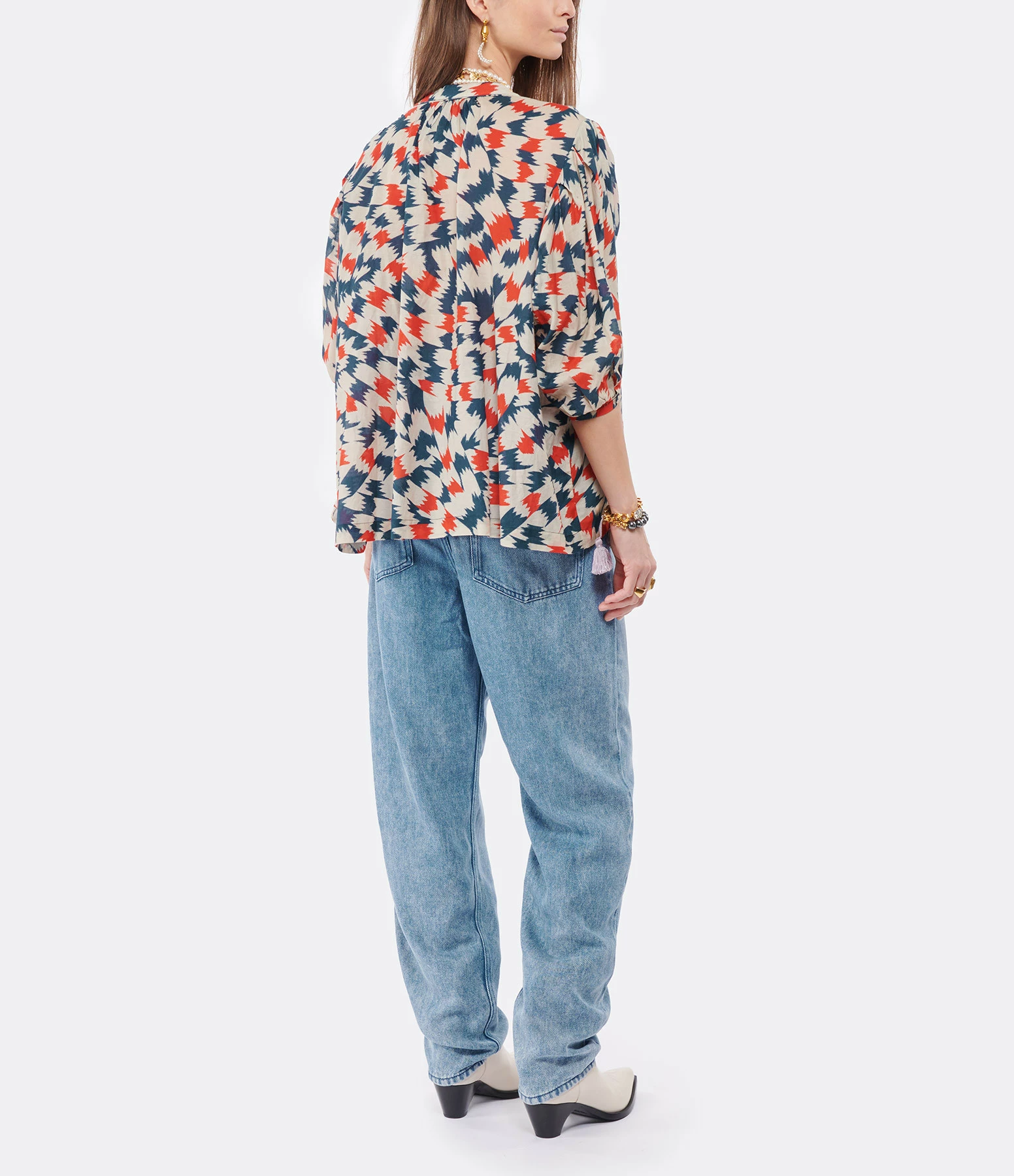 CHUFY Blouse Nora Coton Imprimé Sicily Red 5 CHUFY Blouse Nora Coton Imprimé Sicily Red – Image 5