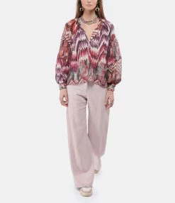 CHUFY Blouse Dante Coton Imprimé Calvi Pink -Majestic Filatures shop chufy look20211230 169