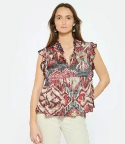 CHUFY Top Ellis Imprimé Framboise 7 CHUFY Top Ellis Imprimé Framboise -Majestic Filatures shop chufy look20230124 11