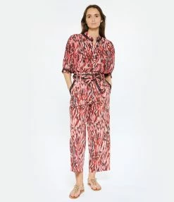 CHUFY Blouse Kissa Coton Soie Imprimé Rose -Majestic Filatures shop chufy look20230124 479