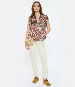 CHUFY Top Ellis Imprimé Framboise 8 CHUFY Top Ellis Imprimé Framboise -Majestic Filatures shop chufy look20230124 5