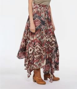 CHUFY Jupe Longue Paula Imprimé Framboise -Majestic Filatures shop chufy look20230125 105