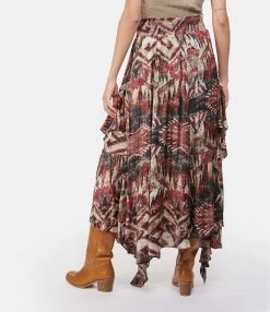 CHUFY Jupe Longue Paula Imprimé Framboise -Majestic Filatures shop chufy look20230125 119