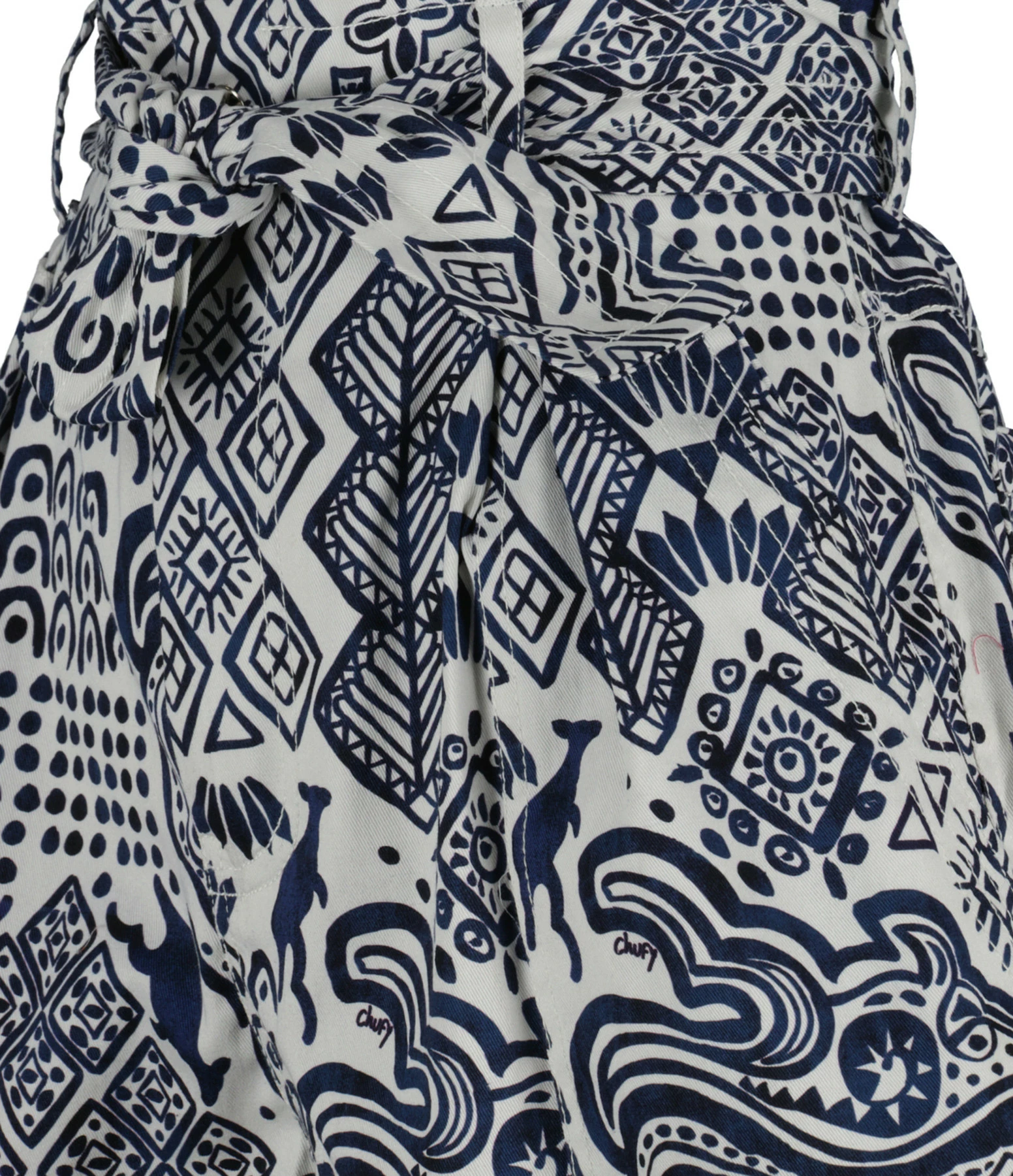 CHUFY Short Nino Coton Blanc Bleu 2 CHUFY Short Nino Coton Blanc Bleu – Image 2