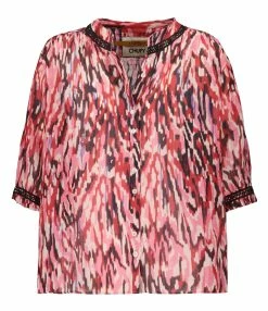 CHUFY Blouse Kissa Coton Soie Imprimé Rose