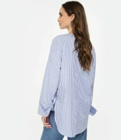 CLOSED Blouse Coton Bio Bleu Blanc -Majestic Filatures shop close look20221227 300