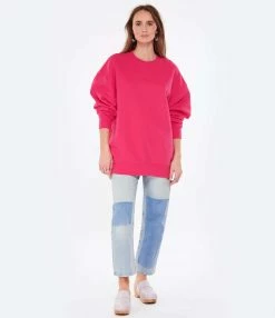CLOSED Sweatshirt Oversized Coton Rose Framboise -Majestic Filatures shop close look20230110 37