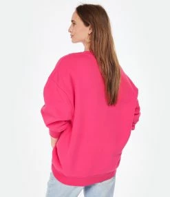 CLOSED Sweatshirt Oversized Coton Rose Framboise -Majestic Filatures shop close look20230110 40