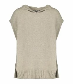 CLOSED Pull Sans Manches Capuche Alpaga Gris Marbré