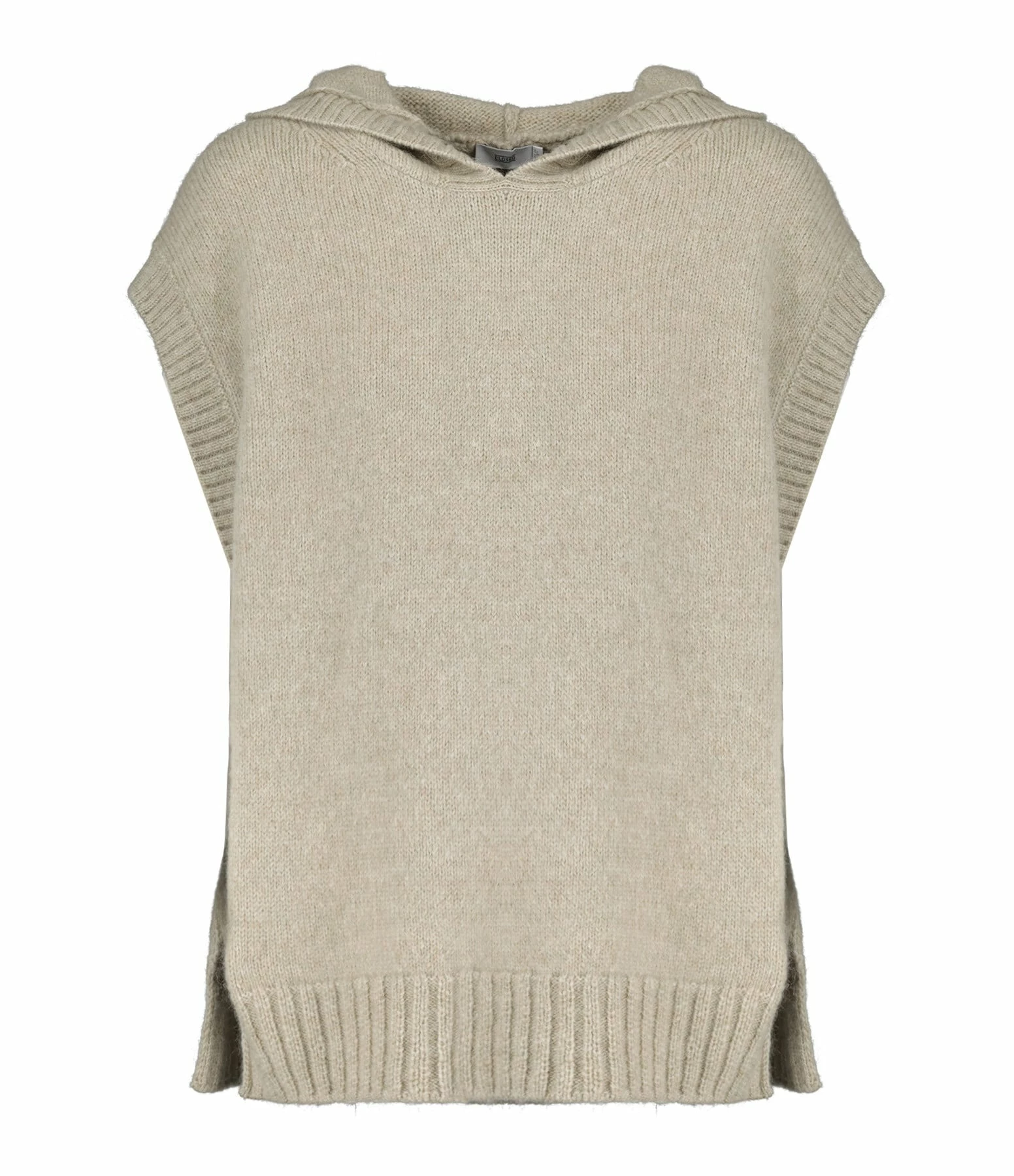 CLOSED Pull Sans Manches Capuche Alpaga Gris Marbré 1 CLOSED Pull Sans Manches Capuche Alpaga Gris Marbré